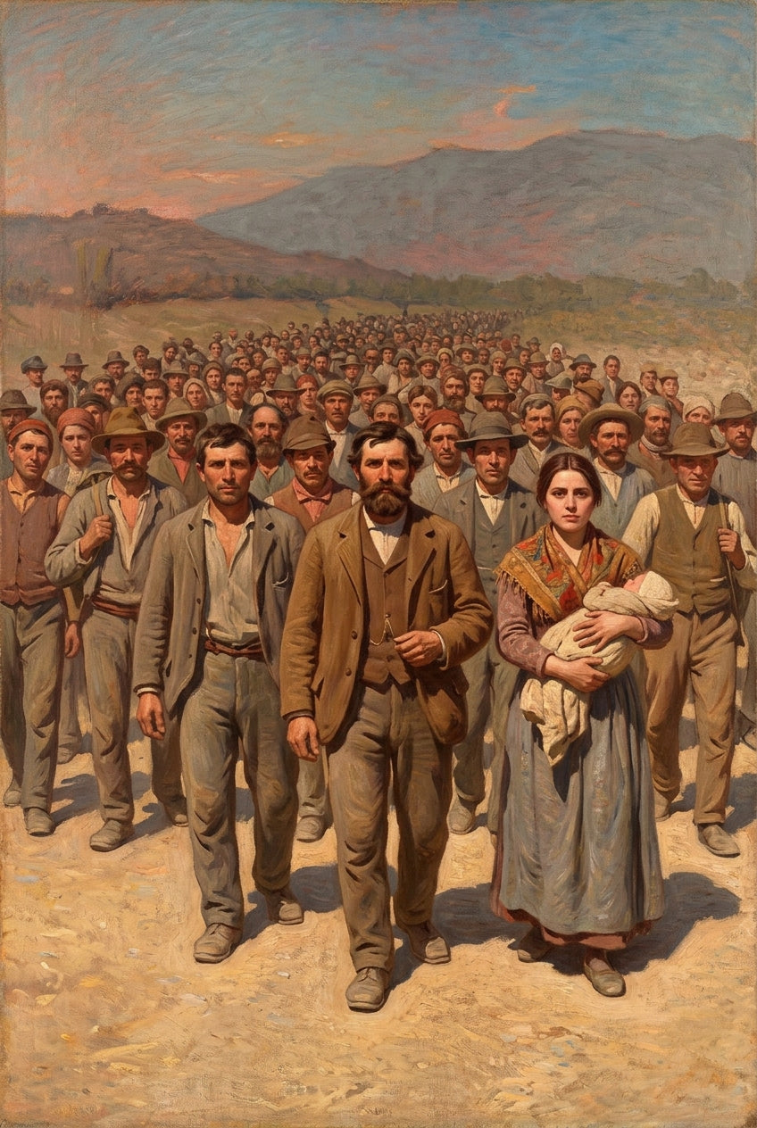 Affiche du Quatrième État, poster Pelizza da Volpedo