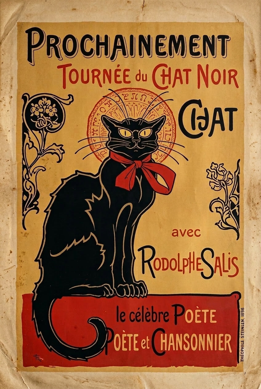 Affiche du Chat Noir, poster vintage Steinlen