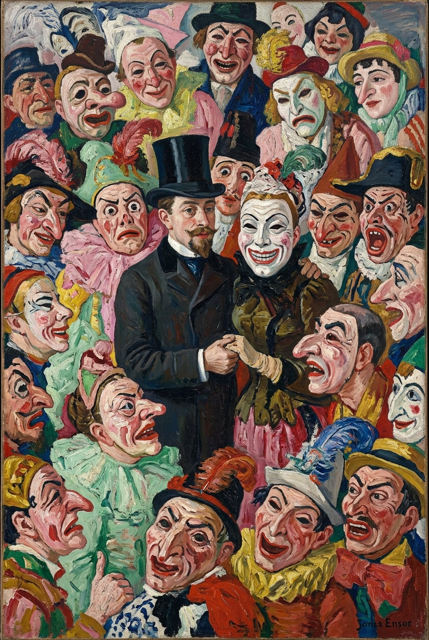 Affiche de James Ensor, poster masques