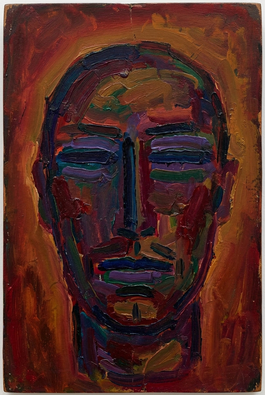 Poster Visage Abstrait, affiche traits colorés