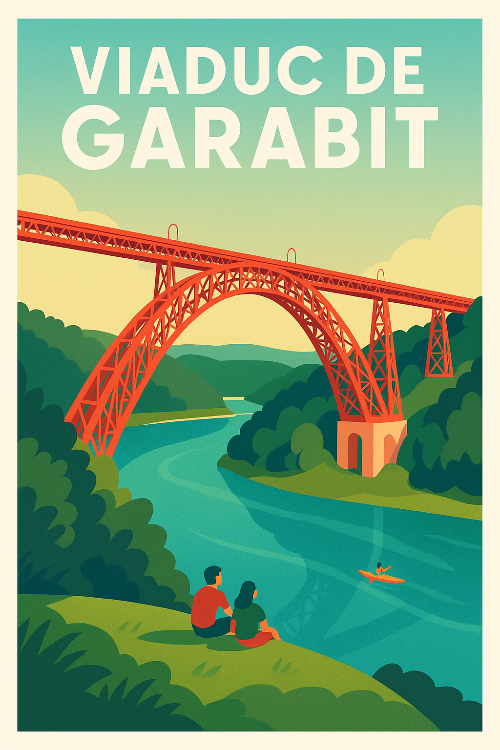Affiche de Viaduc de Garabit - L'œuvre de fer signée Gustave Eiffel