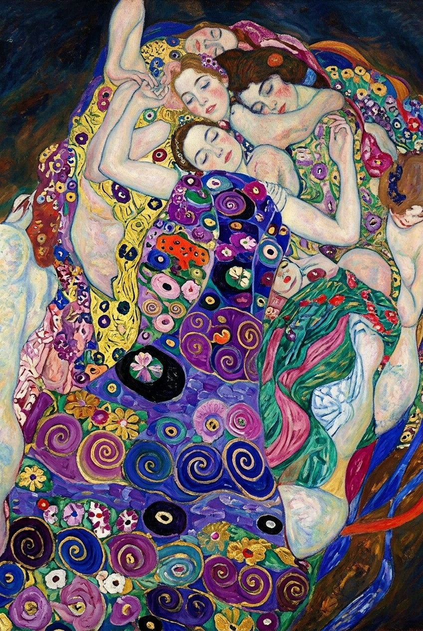 Affiche Le Sommeil de Klimt, poster art nouveau