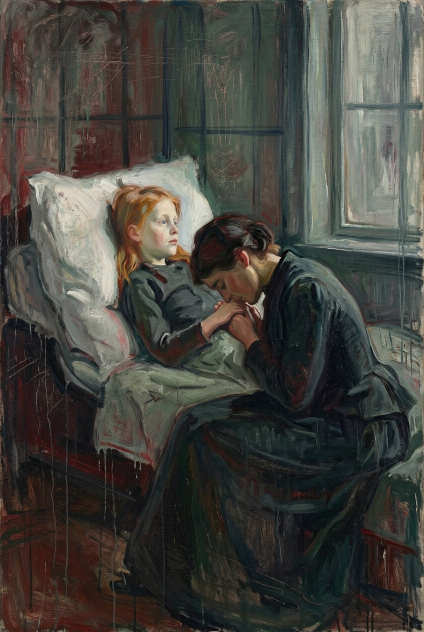 Poster L'Enfant malade d'Edvard Munch, art contemporain