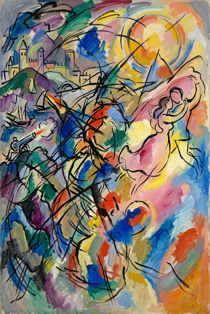 Poster d'Art Contemporain, couple dansant