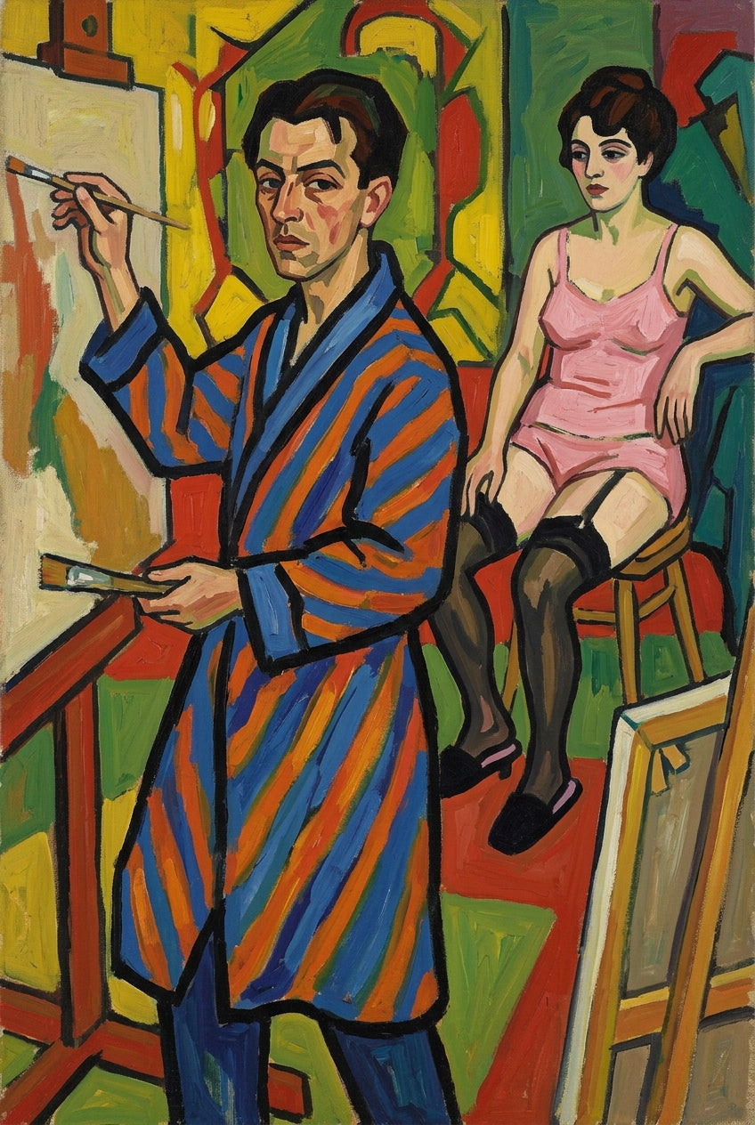 Affiche d'Artiste et son Modèle, poster expressionniste