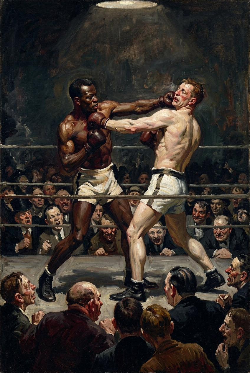 Affiche de boxe, poster combat sur le ring