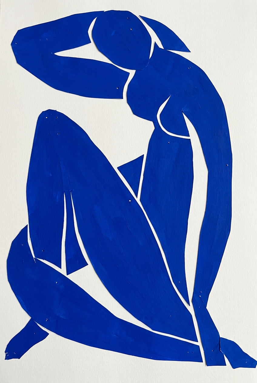 Affiche Nu bleu, poster silhouette abstraite