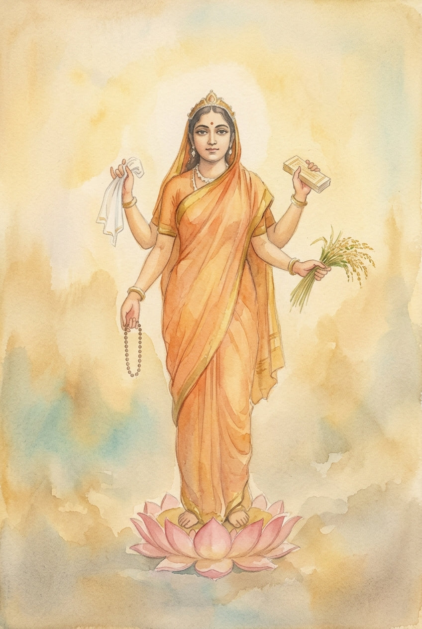 Affiche de Bharat Mata, poster déesse sur lotus