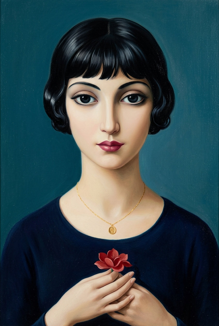 Affiche Femme à la fleur, poster art contemporain