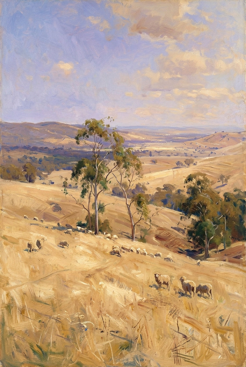 Affiche de campagne, poster paysage pastoral