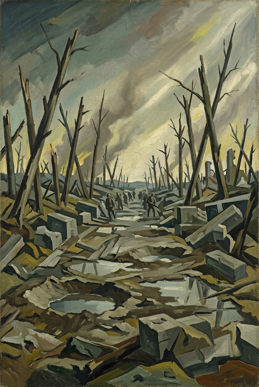 Affiche de la Route de Menin, poster Paul Nash