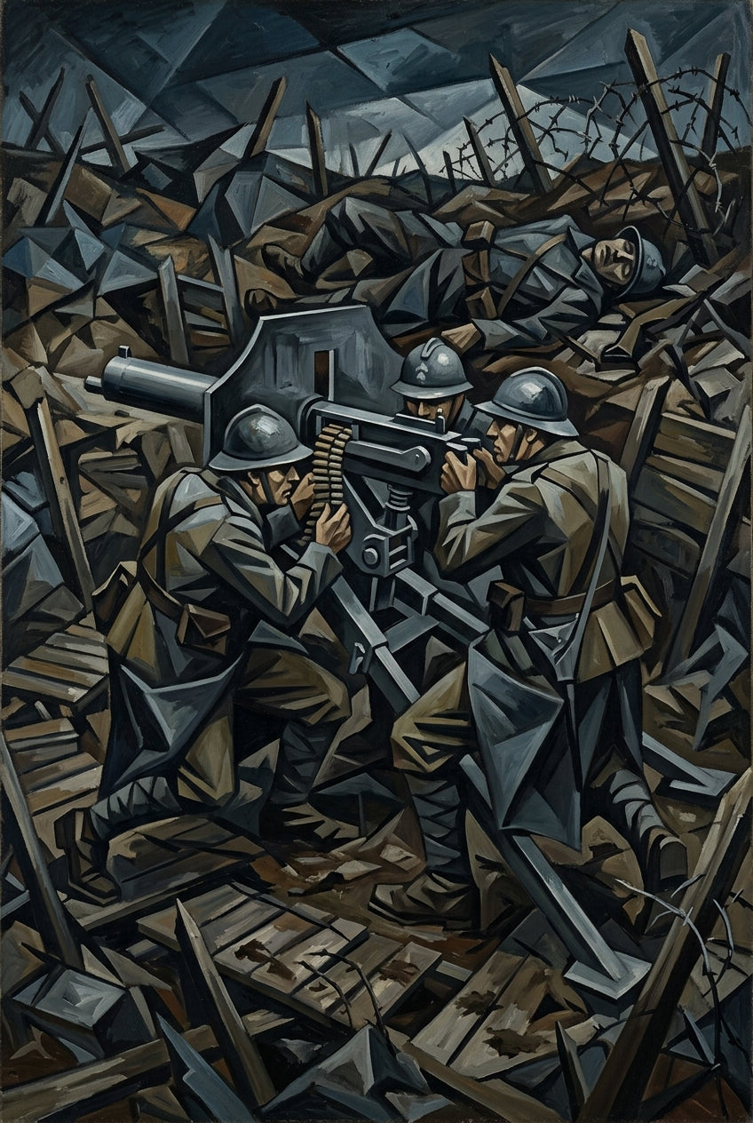 Affiche de la Grande Guerre, poster poilus et tranchée