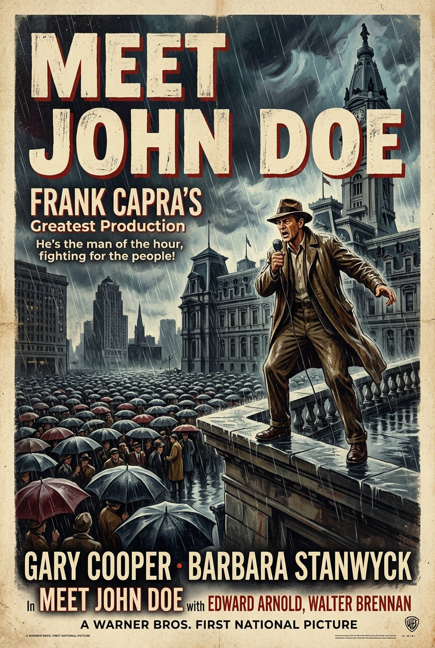 Affiche Meet John Doe, poster film vintage