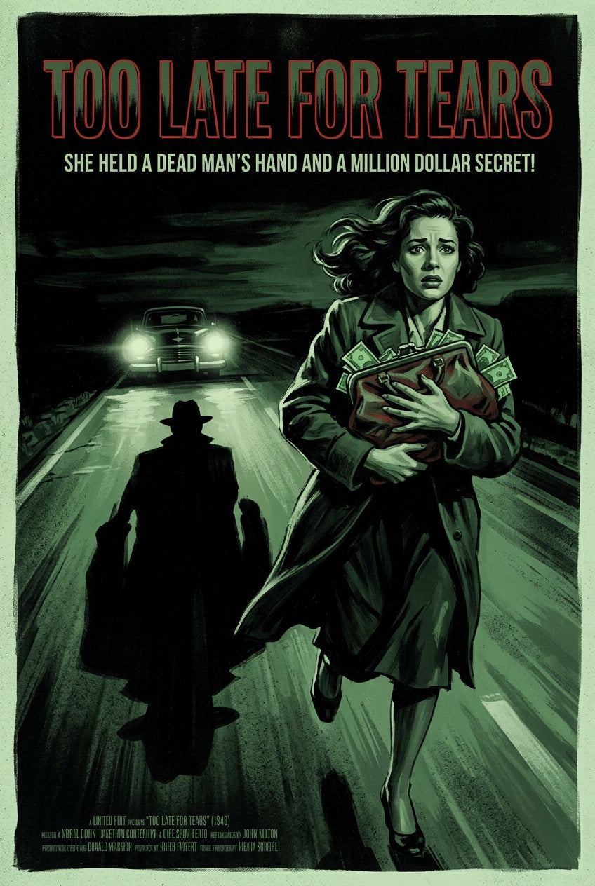 Affiche de film Too Late For Tears, poster noir