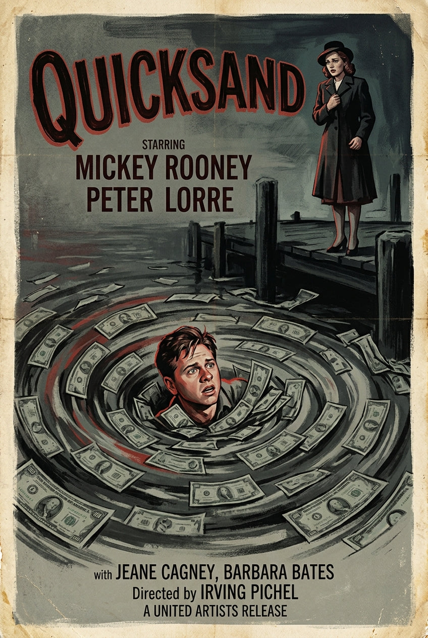 Affiche du film Quicksand, poster vintage film noir