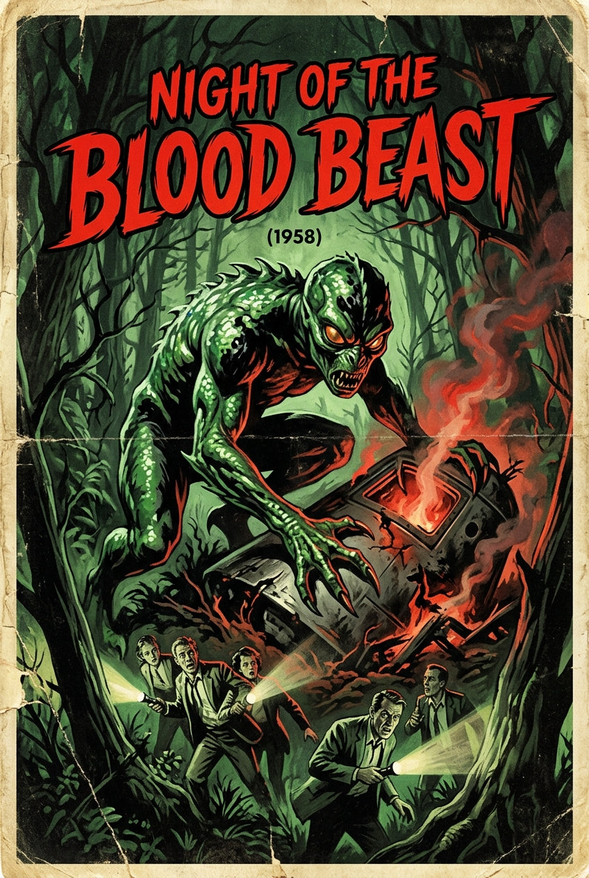 Affiche Night of the Blood Beast, poster horreur 1958