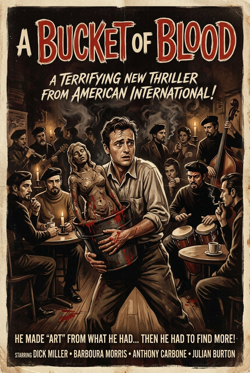 Affiche A Bucket of Blood, poster style vintage