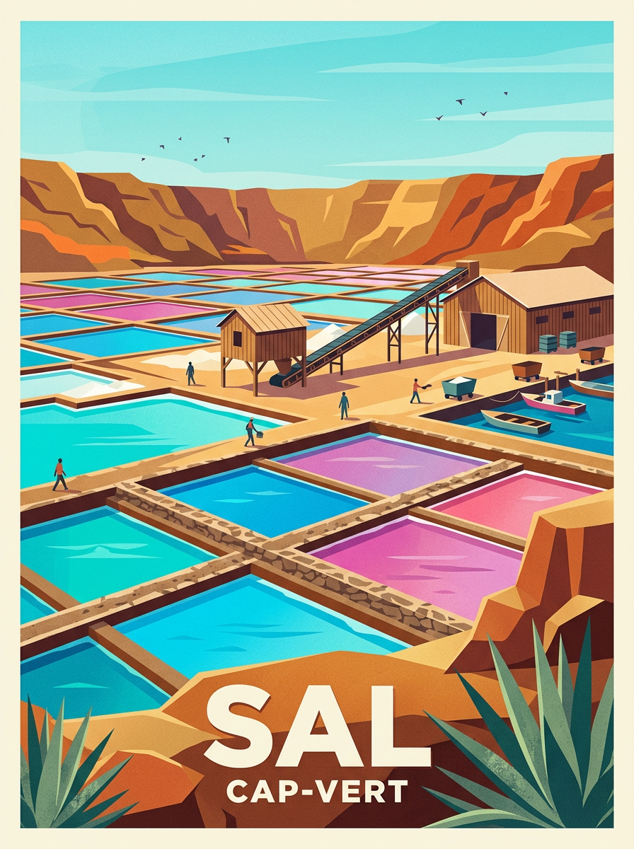 Poster de Sal, marais salants du Cap-Vert | Afich