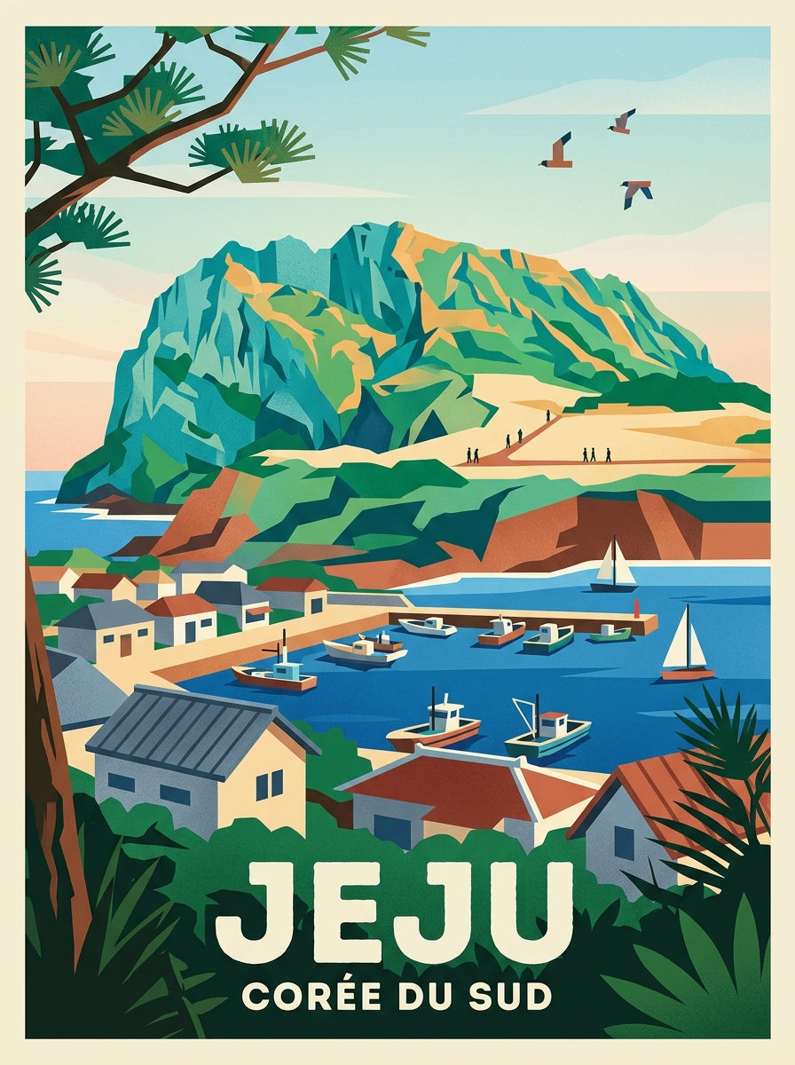 Affiche de l'île de Jeju, poster côte sauvage | Afich