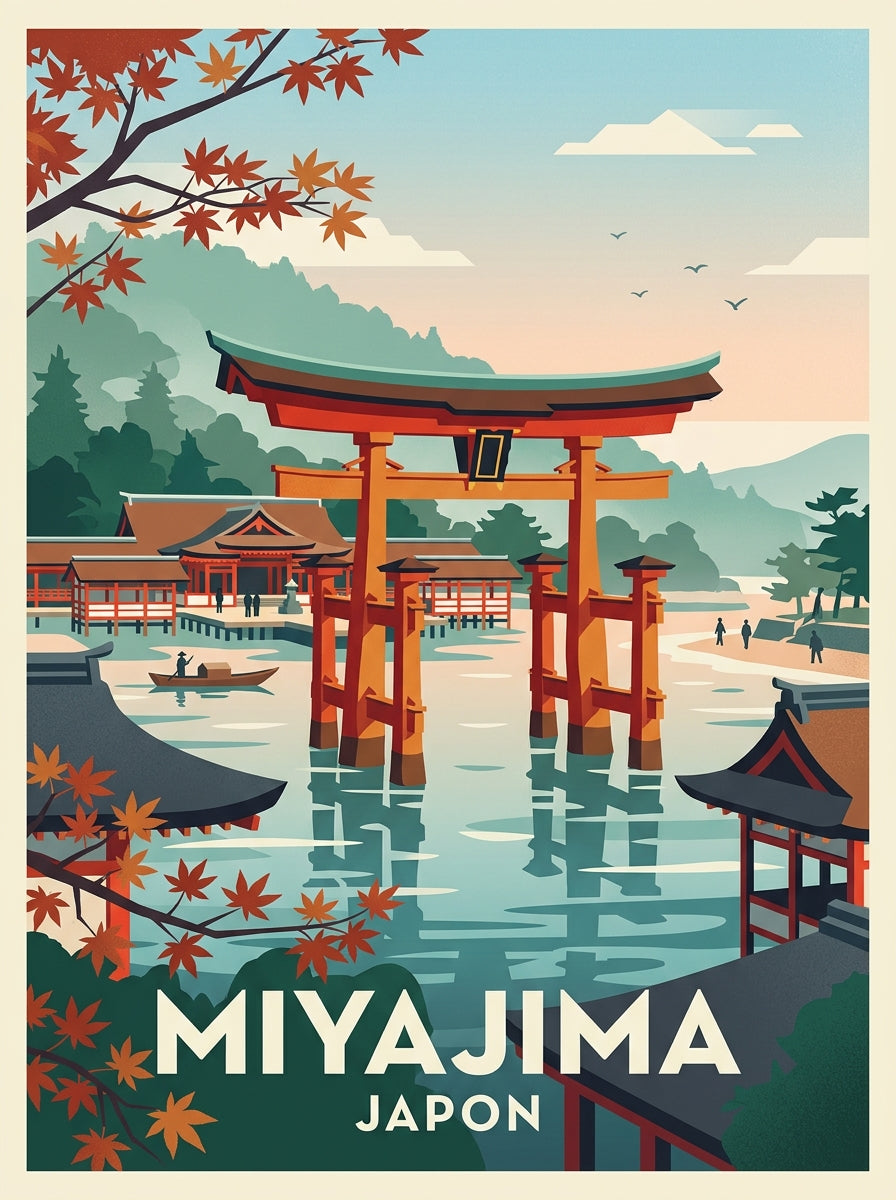 Affiche de Miyajima, poster sanctuaire Itsukushima