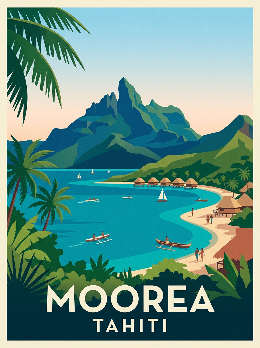 Poster de Moorea, paysage de Polynésie française | Afich