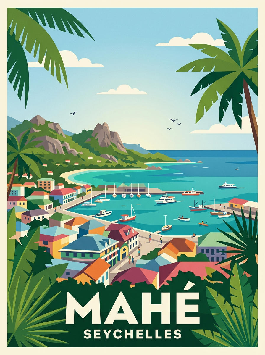 Affiche de Mahé, poster décoratif Seychelles | Afich
