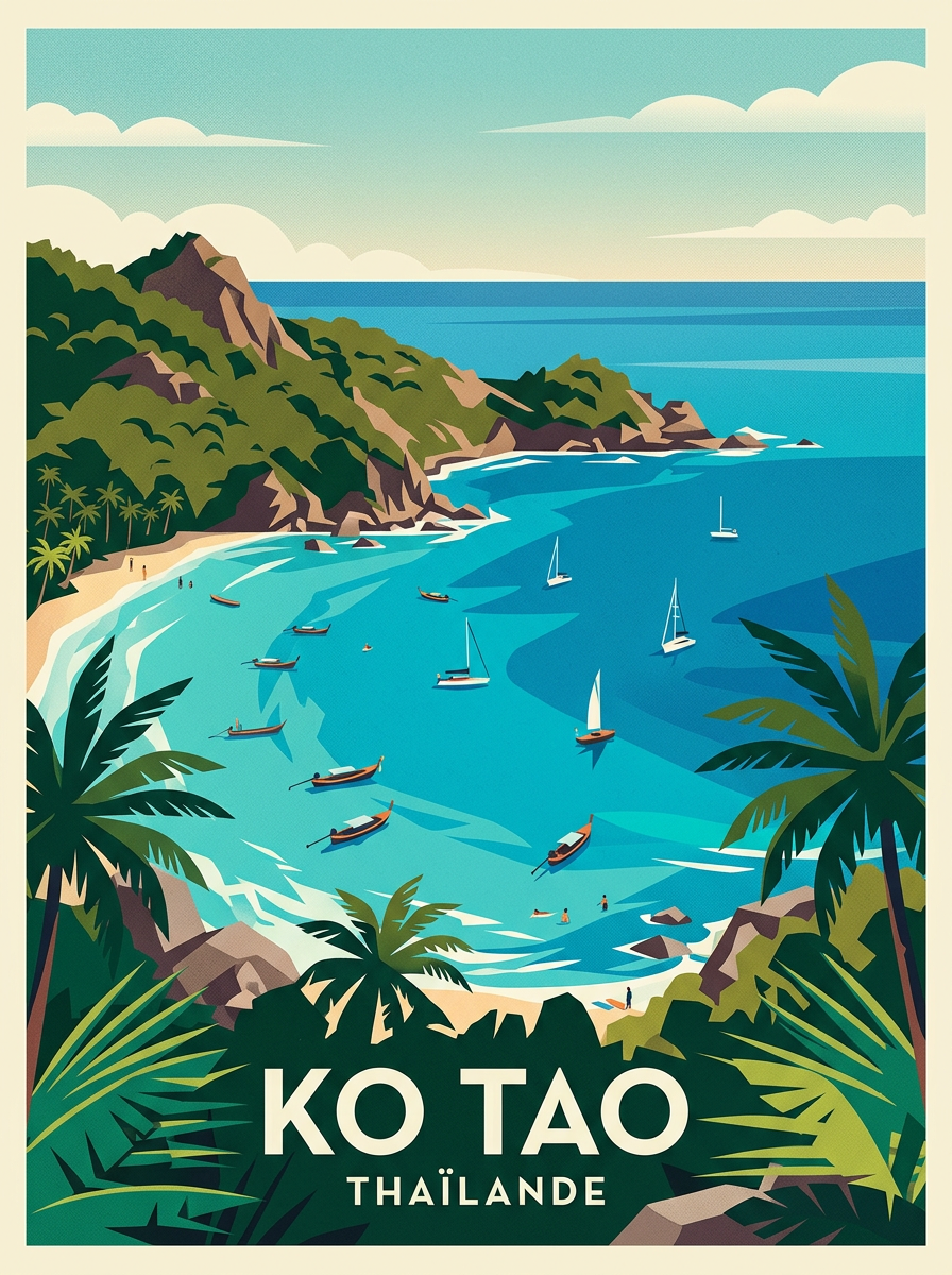 Affiche de Ko Tao, poster plage de Thaïlande | Afich