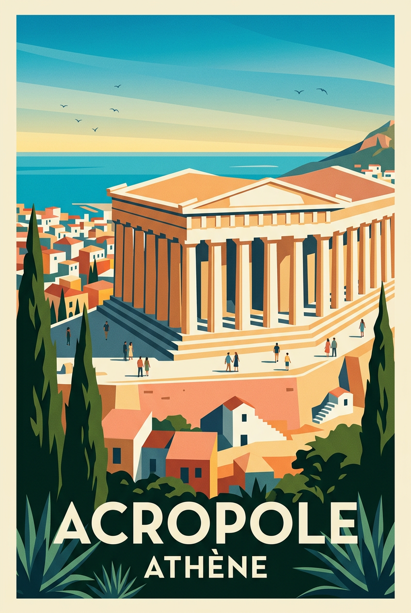 Poster de l'Acropole, affiche Athènes | Afich