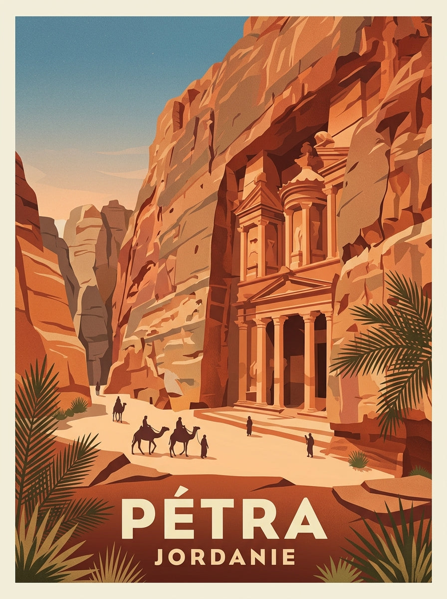 Poster de Pétra, Jordanie, affiche temple Al-Khazneh