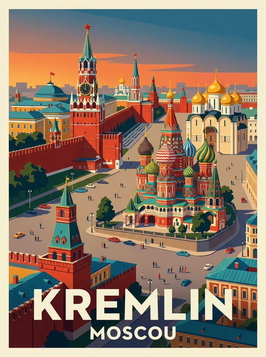 Affiche du Kremlin, poster Moscou Russie | Afich