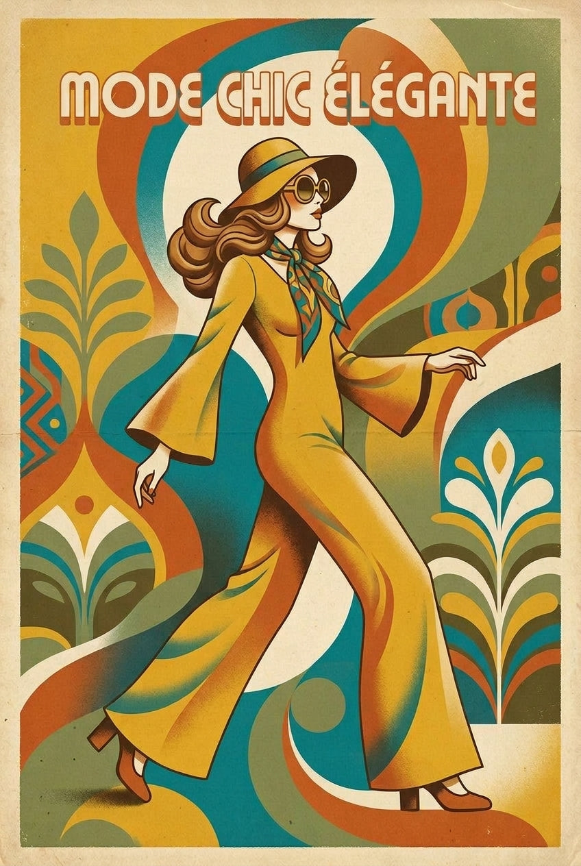 Affiche Mode Vintage, poster style seventies