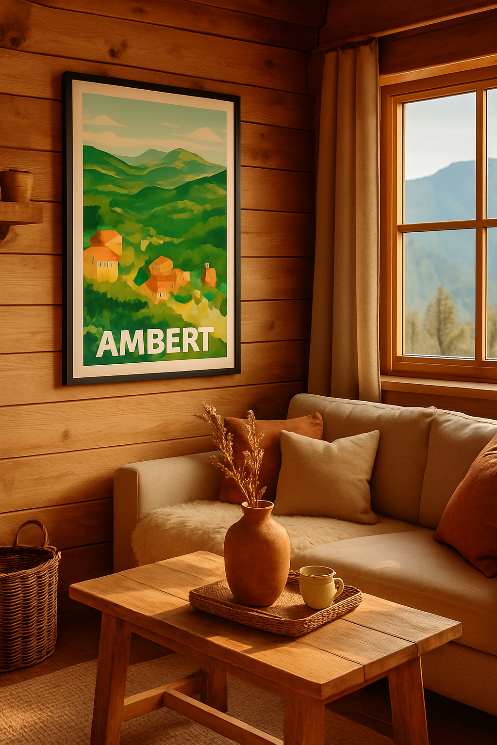 Puy-de-Dôme France Affiche de Ambert - Évasion au cœur des montagnes verdoyantes