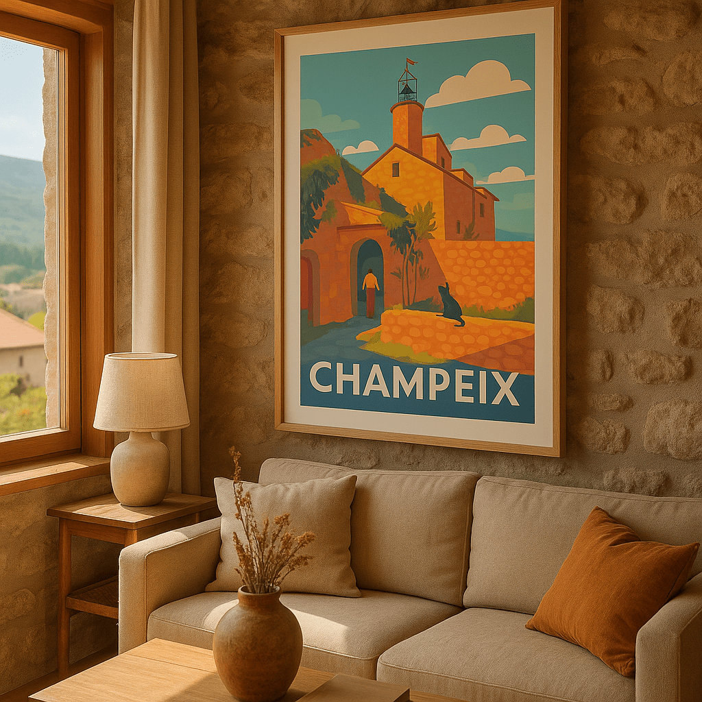 Puy-de-Dôme France Affiche de Champeix - Charme médiéval et douceur de vivre