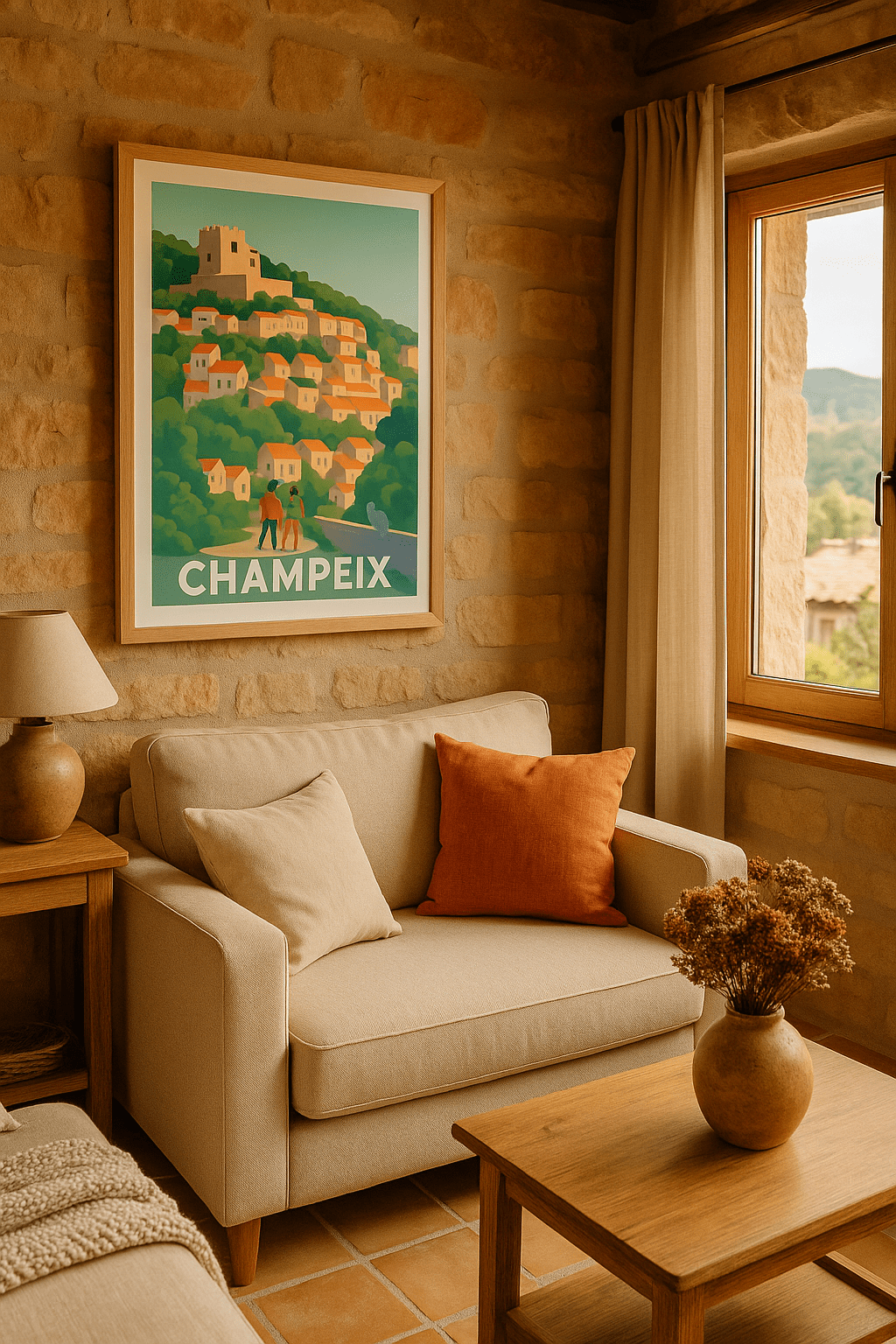 Affiche Champeix — Promenade au cœur du village historique · poster d'art de Champeix