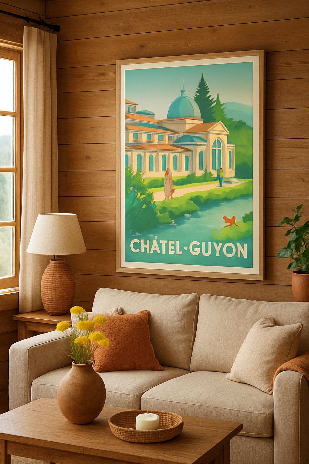 Puy-de-Dôme France Affiche de Châtel-Guyon - Évasion et sérénité au cœur de la nature