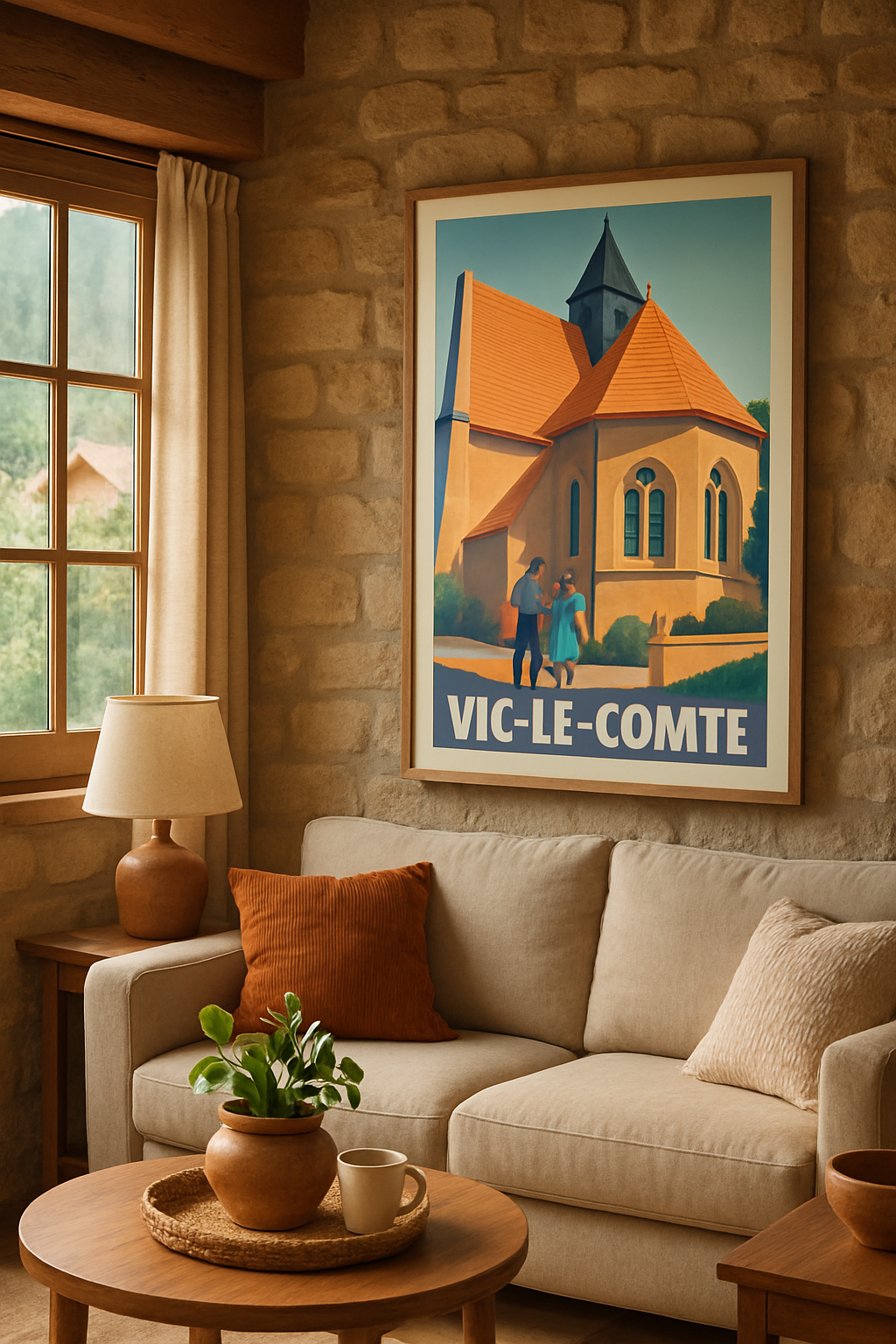 Affiche Vic-le-Comte — Charme et patrimoine au cœur de l'Auvergne · poster d'art de Vic-le-Comte