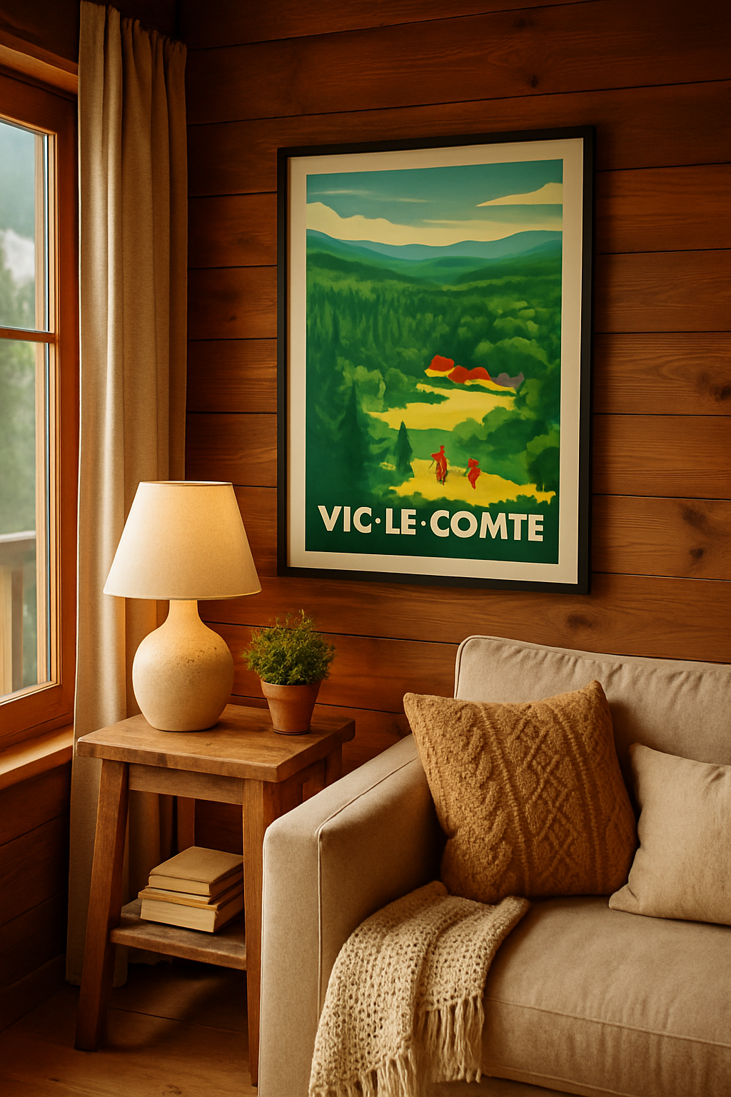 Affiche Vic-le-Comte — Évasion nature et dynamique · poster d'art de Vic-le-Comte