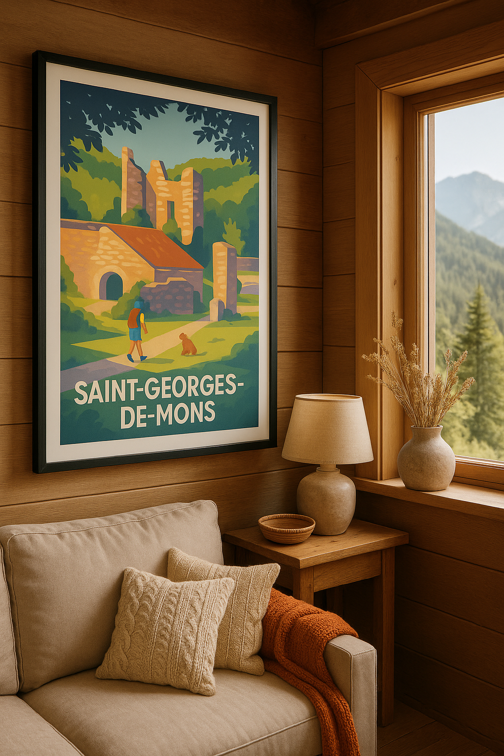 Puy-de-Dôme France Affiche Saint-Georges-de-Mons - Invitation à la balade historique
