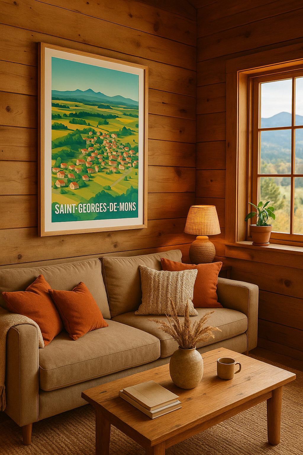 Puy-de-Dôme France Affiche Saint-Georges-de-Mons - Le charme authentique de la campagne auvergnate