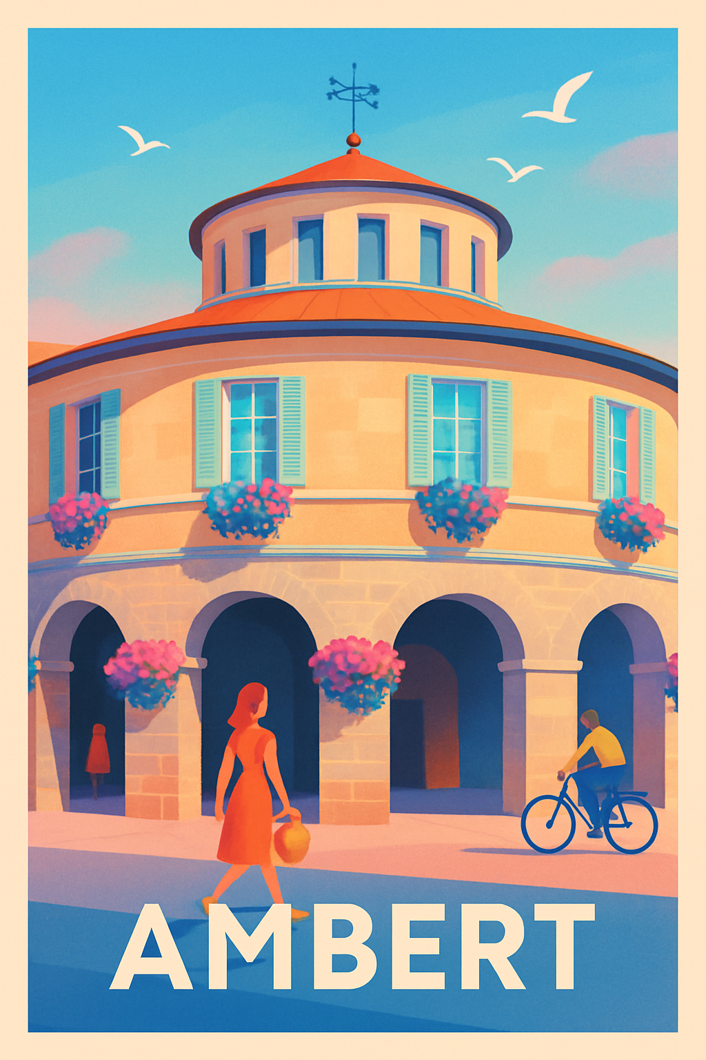 Puy-de-Dôme France Pas de Cadre / 20 × 30cm Affiche de Ambert - Charme authentique et douceur de vivre