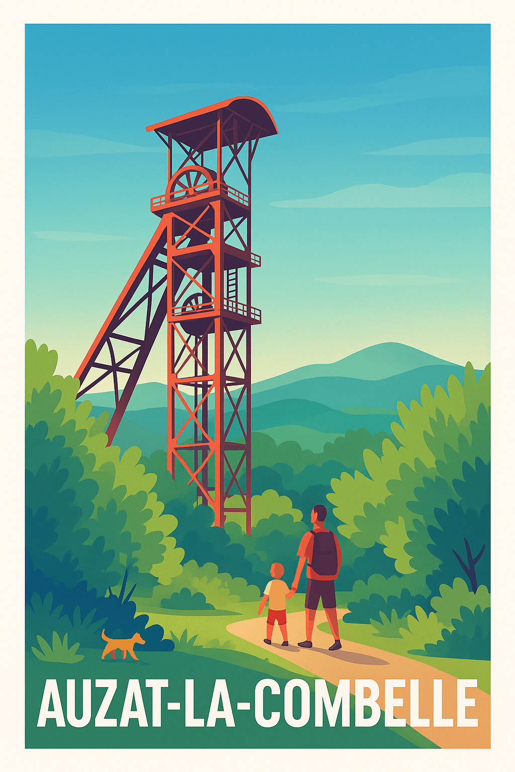 Affiche Auzat-la-CombeLle — Escapade nature et patrimoine minier · poster d'art de Auzat-la-CombeLle