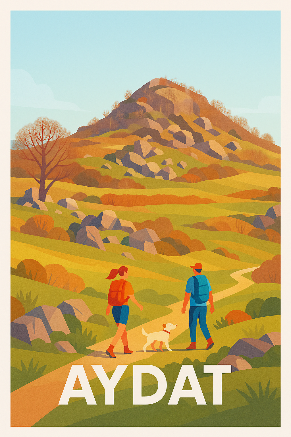 Puy-de-Dôme France Pas de Cadre / 20 × 30cm Affiche de Aydat - Escapade Nature au Cœur des Volcans