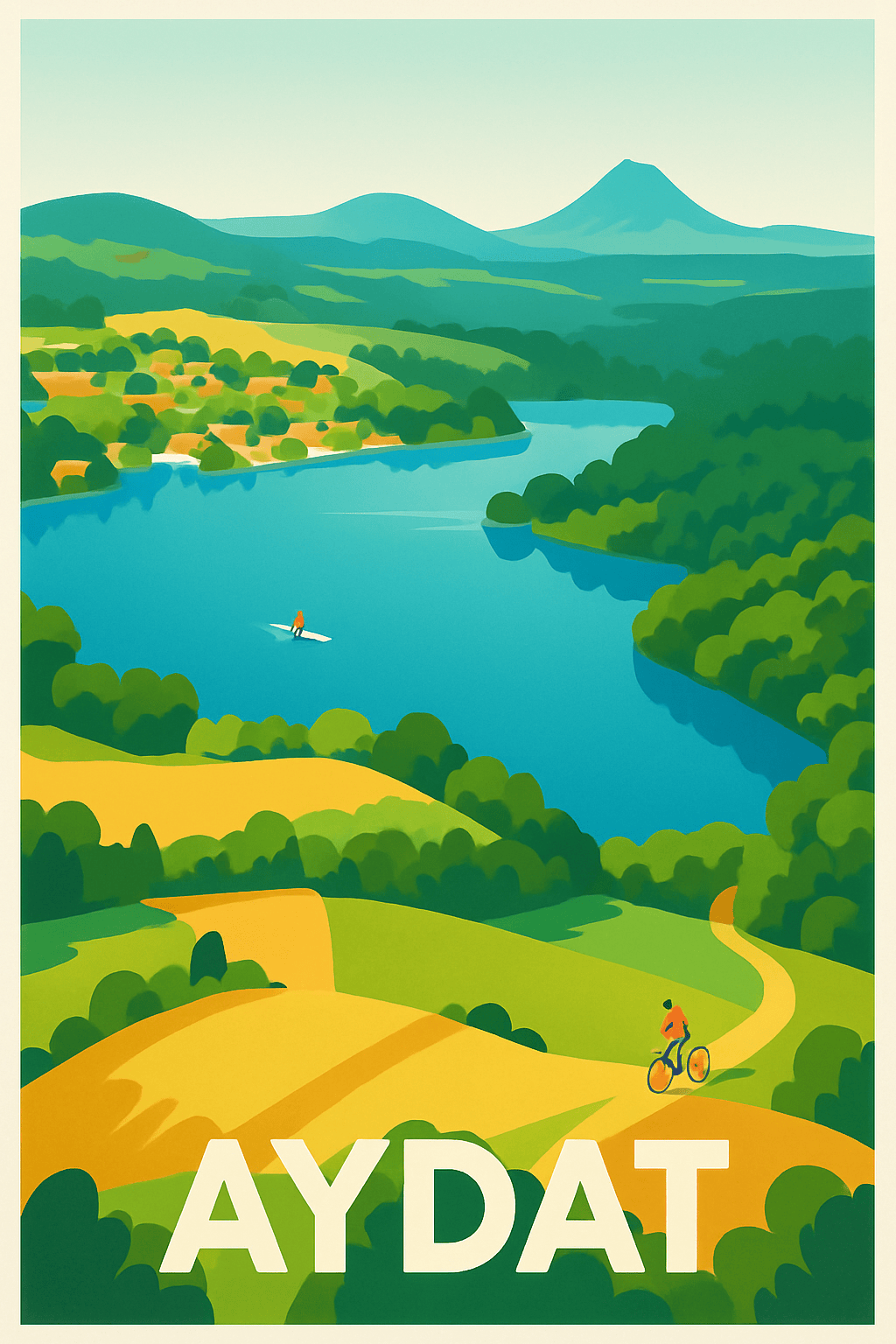 Affiche Aydat — Évasion nature au cœur des volcans · poster d'art de Aydat