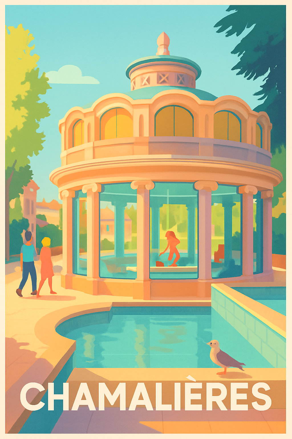 Puy-de-Dôme France Pas de Cadre / 20 × 30cm Affiche de Chamalières - L'élégance architecturale au cœur de la ville