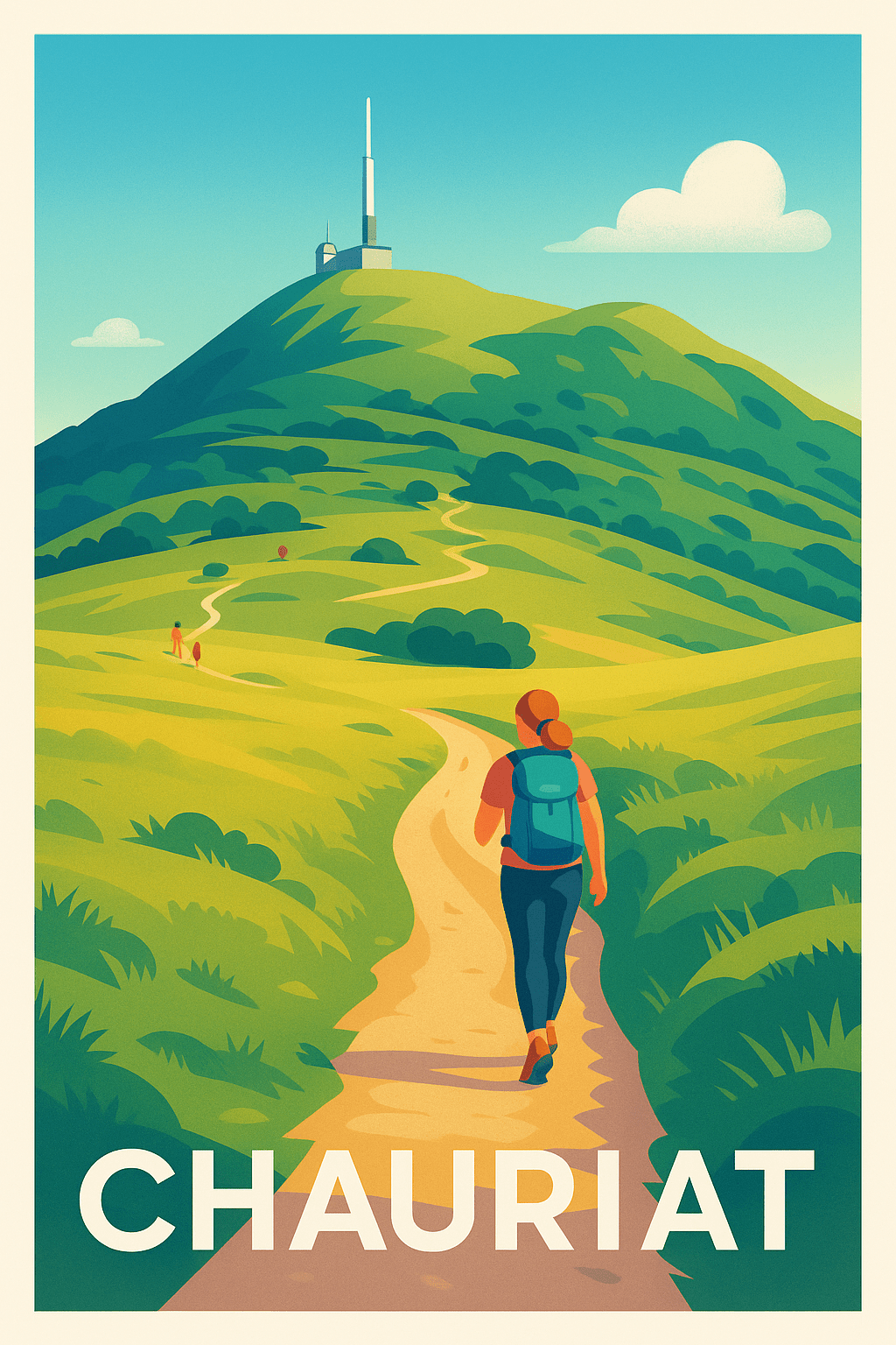 Puy-de-Dôme France Pas de Cadre / 20 × 30cm Affiche de Chauriat - Évasion nature et randonnée