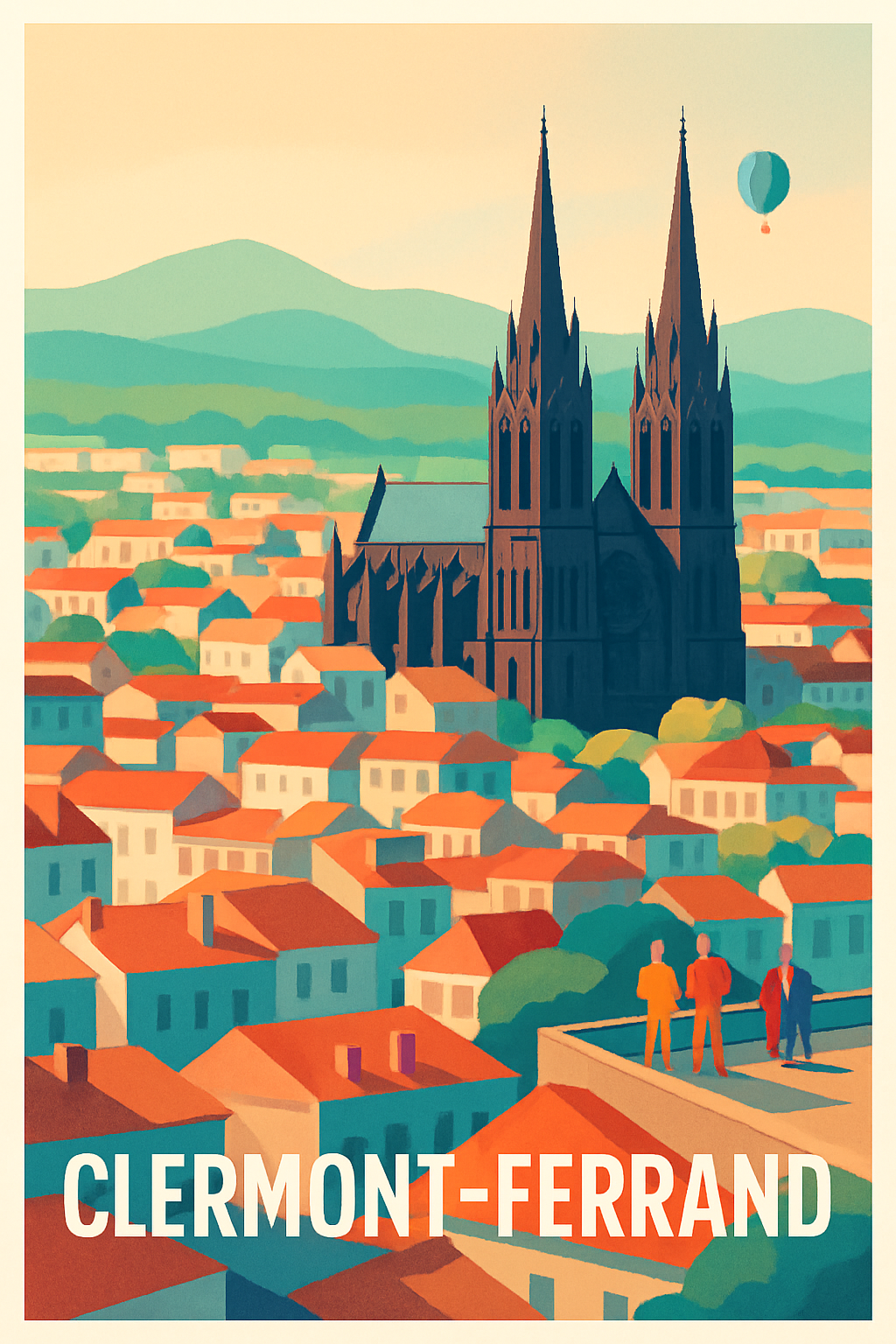 Affiche Clermont-Ferrand — Une ville au charme intemporel · poster d'art de Clermont-Ferrand