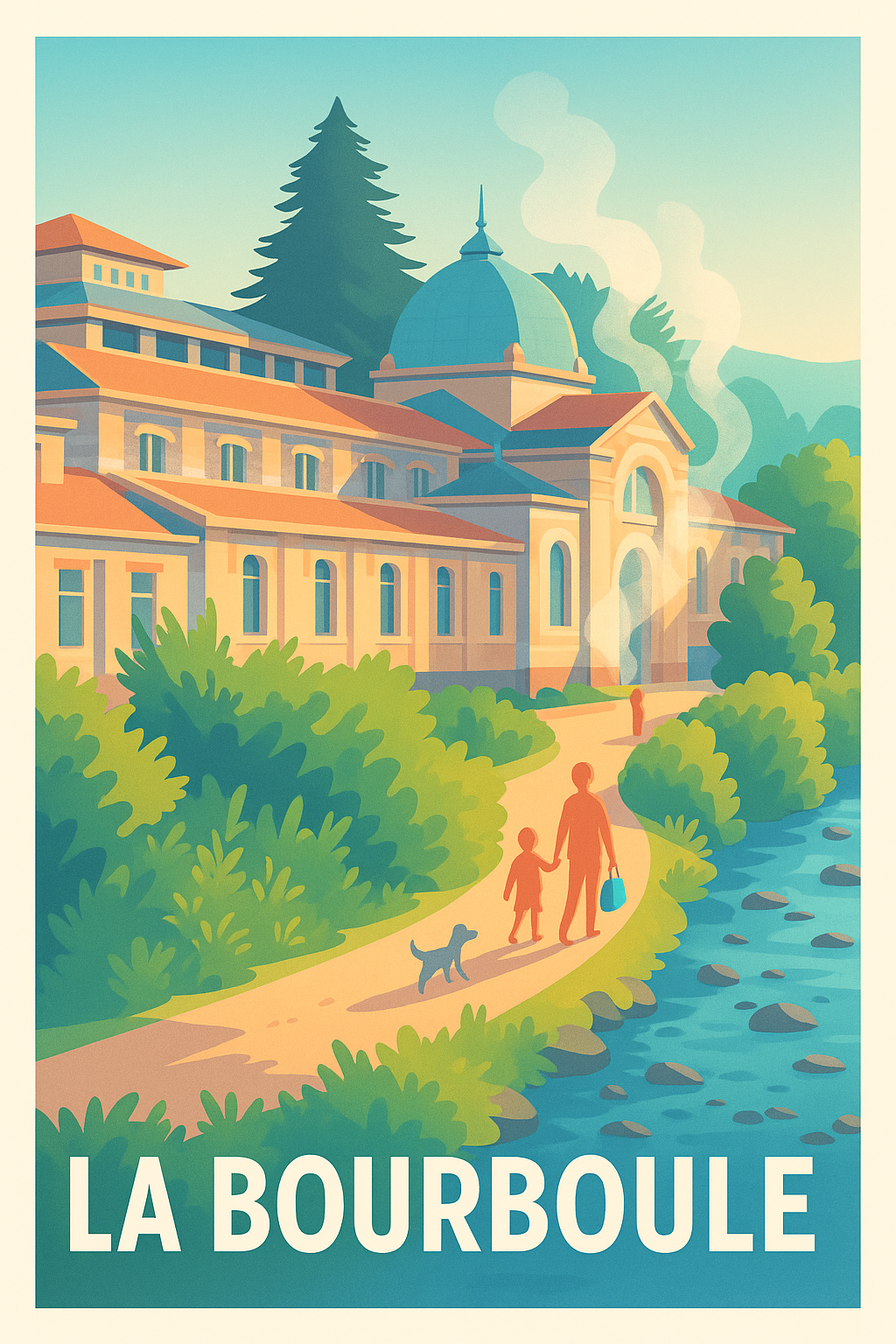 Puy-de-Dôme France Pas de Cadre / 20 × 30cm Affiche de La Bourboule - Escapade relaxante entre nature et bien-être