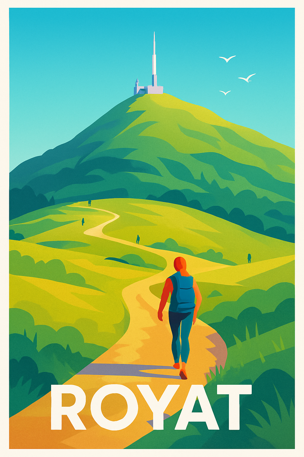 Puy-de-Dôme France Pas de Cadre / 20 × 30cm Affiche de Royat - Escapade nature au sommet