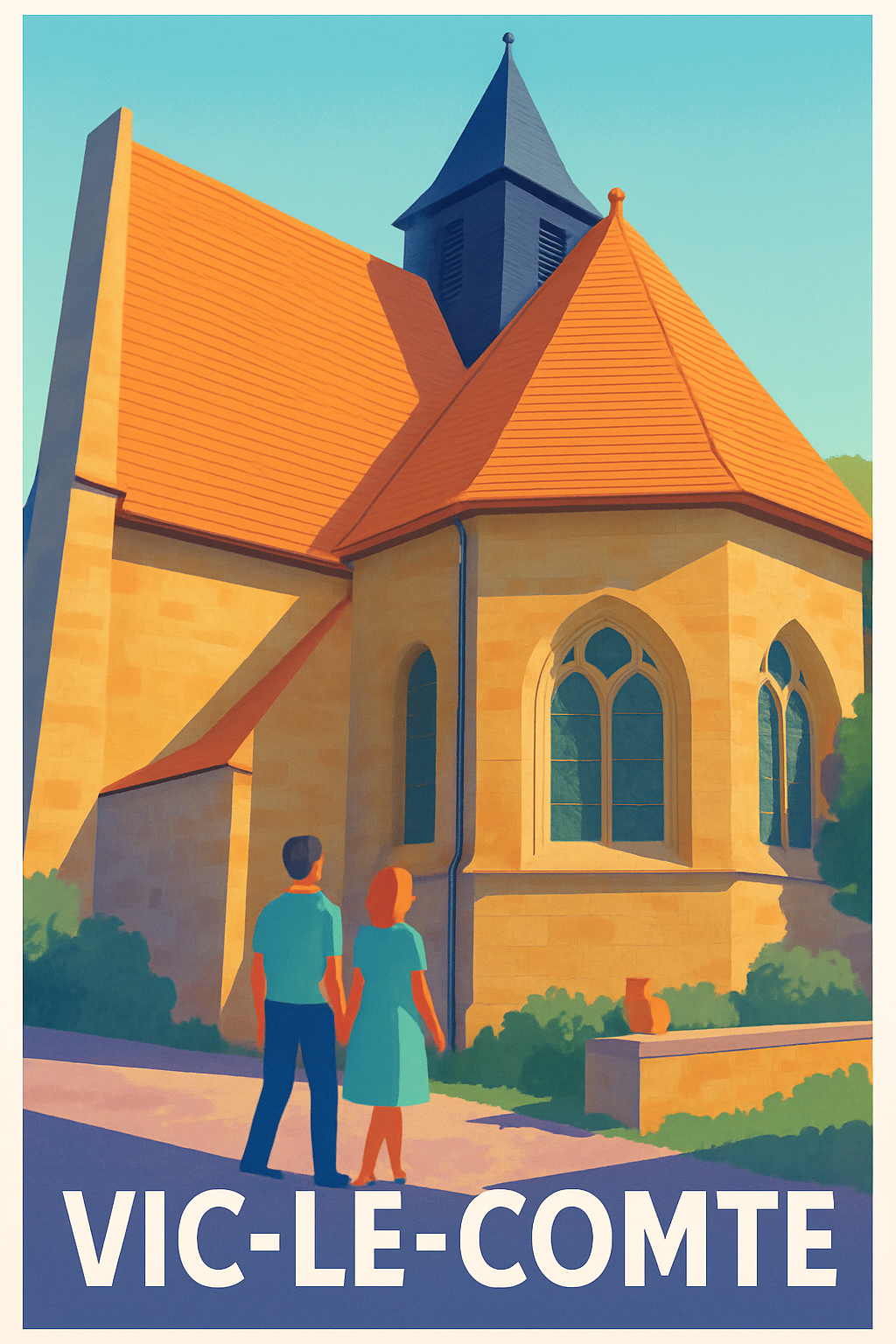 Affiche Vic-le-Comte — Charme et patrimoine au cœur de l'Auvergne · poster d'art de Vic-le-Comte