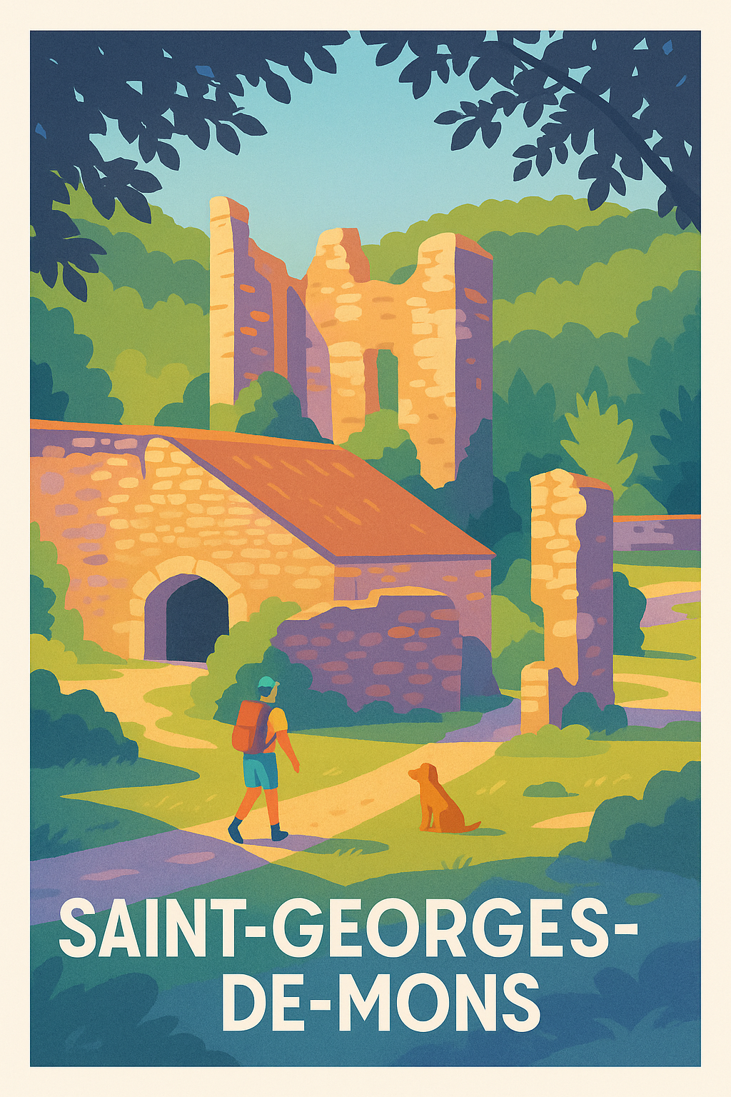 Affiche Saint-Georges-de-Mons — Invitation à la balade historique · poster d'art de Saint-Georges-de-Mons